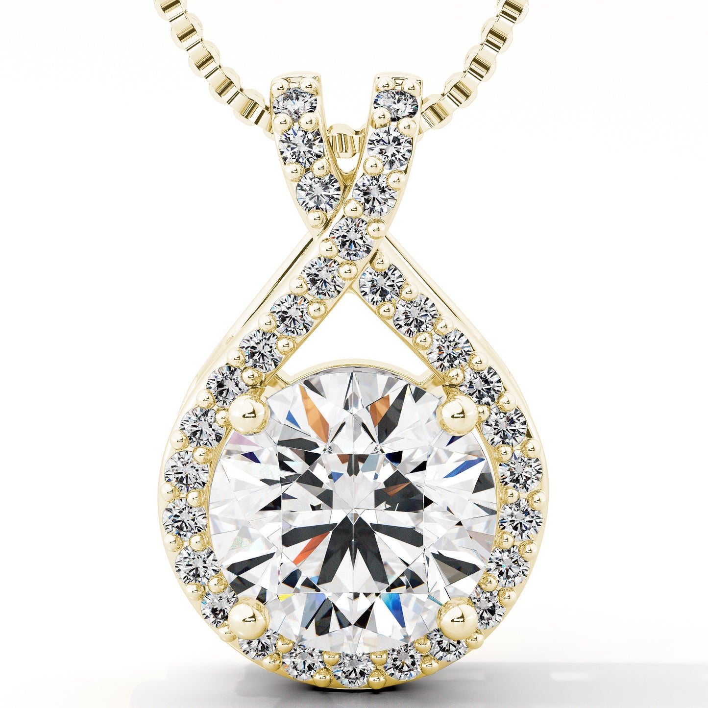 Gold Infinity Moissanite Pendant Necklace