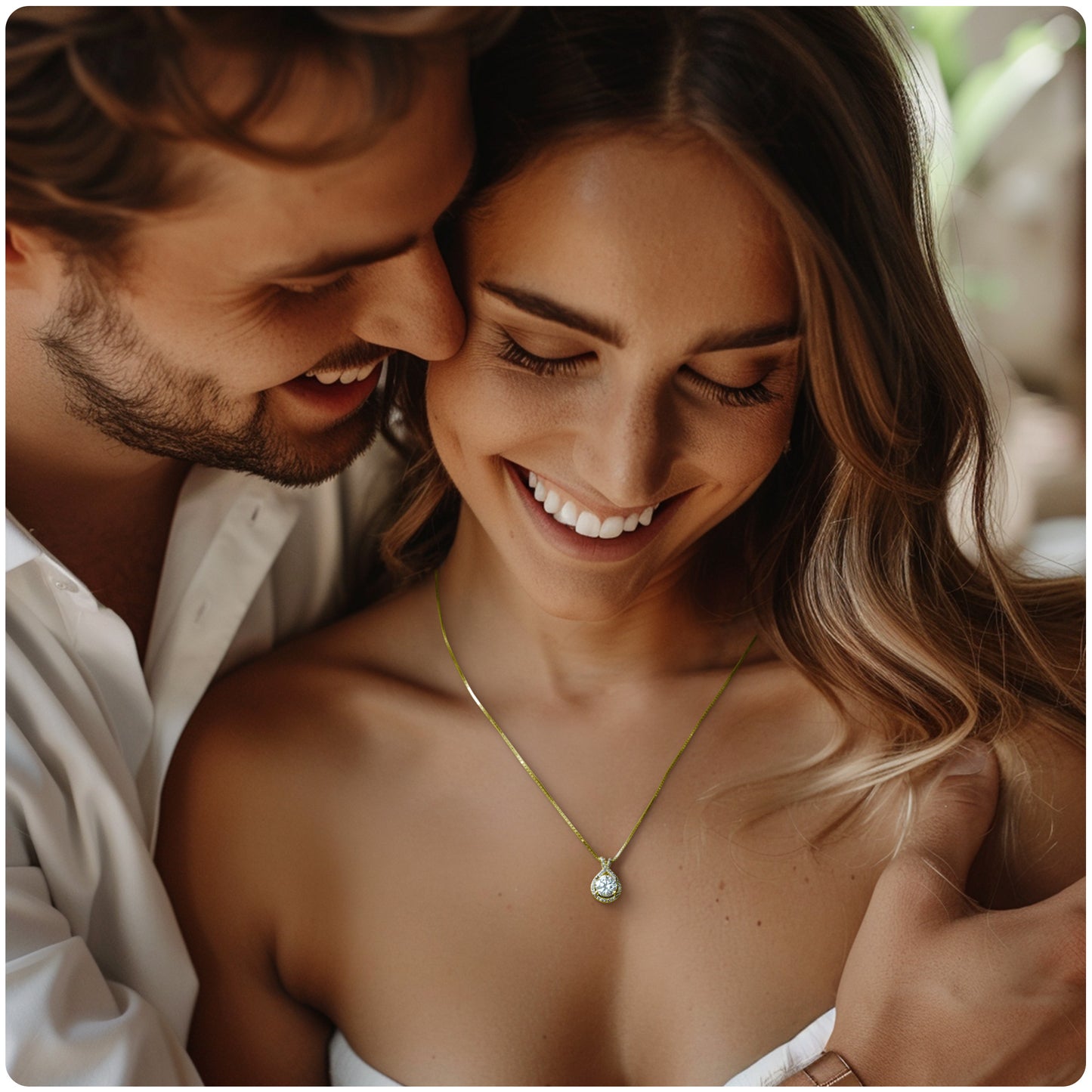 Gold Infinity Moissanite Pendant Necklace