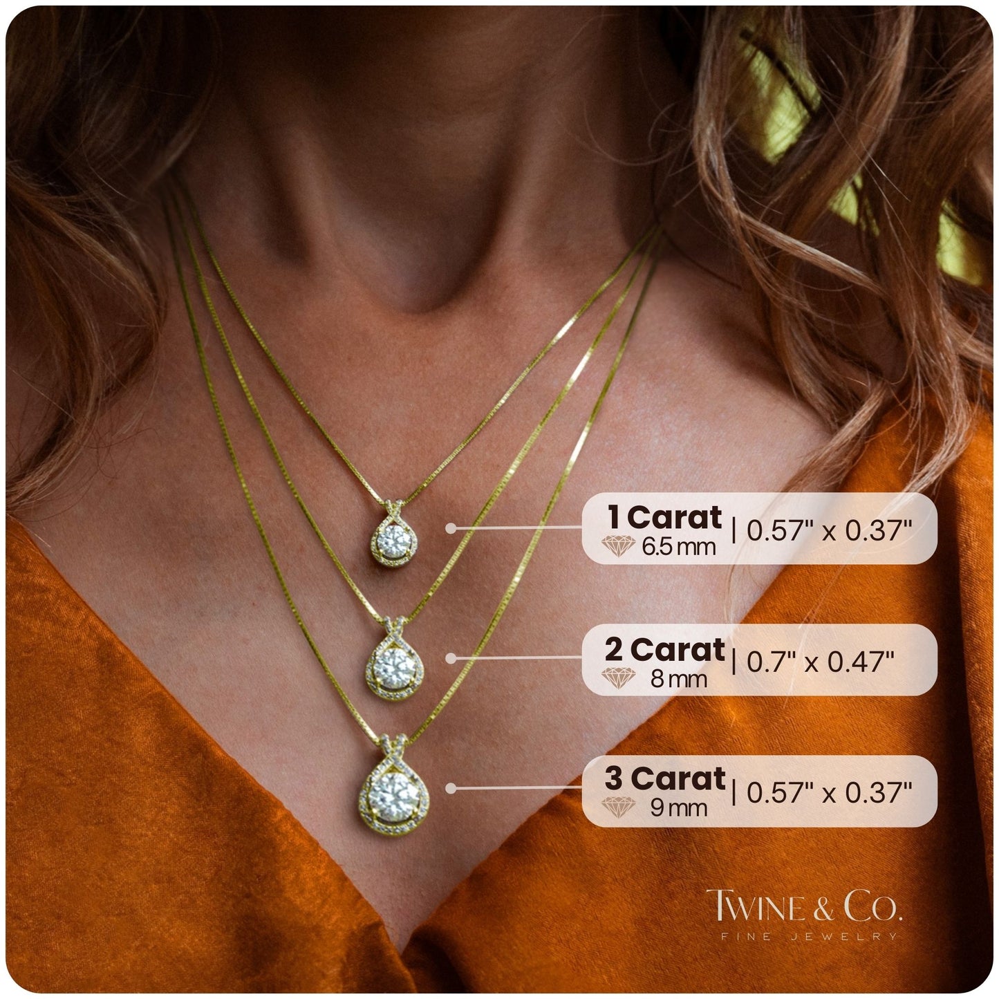 Gold Infinity Moissanite Pendant Necklace