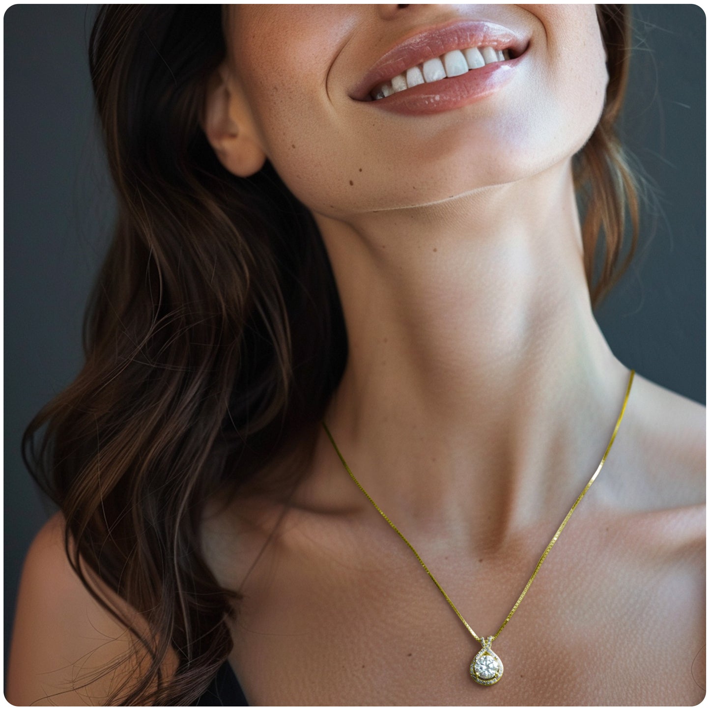 Gold Infinity Moissanite Pendant Necklace