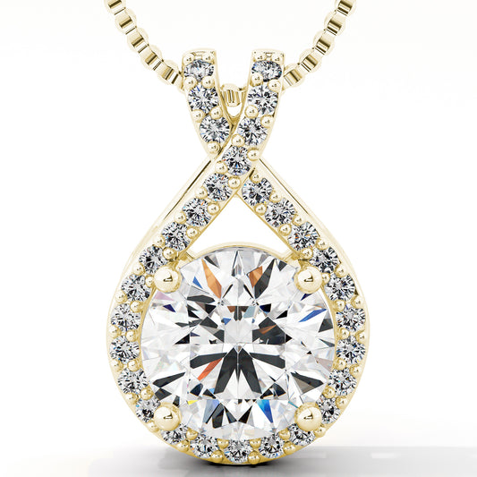 Gold Infinity Moissanite Pendant Necklace