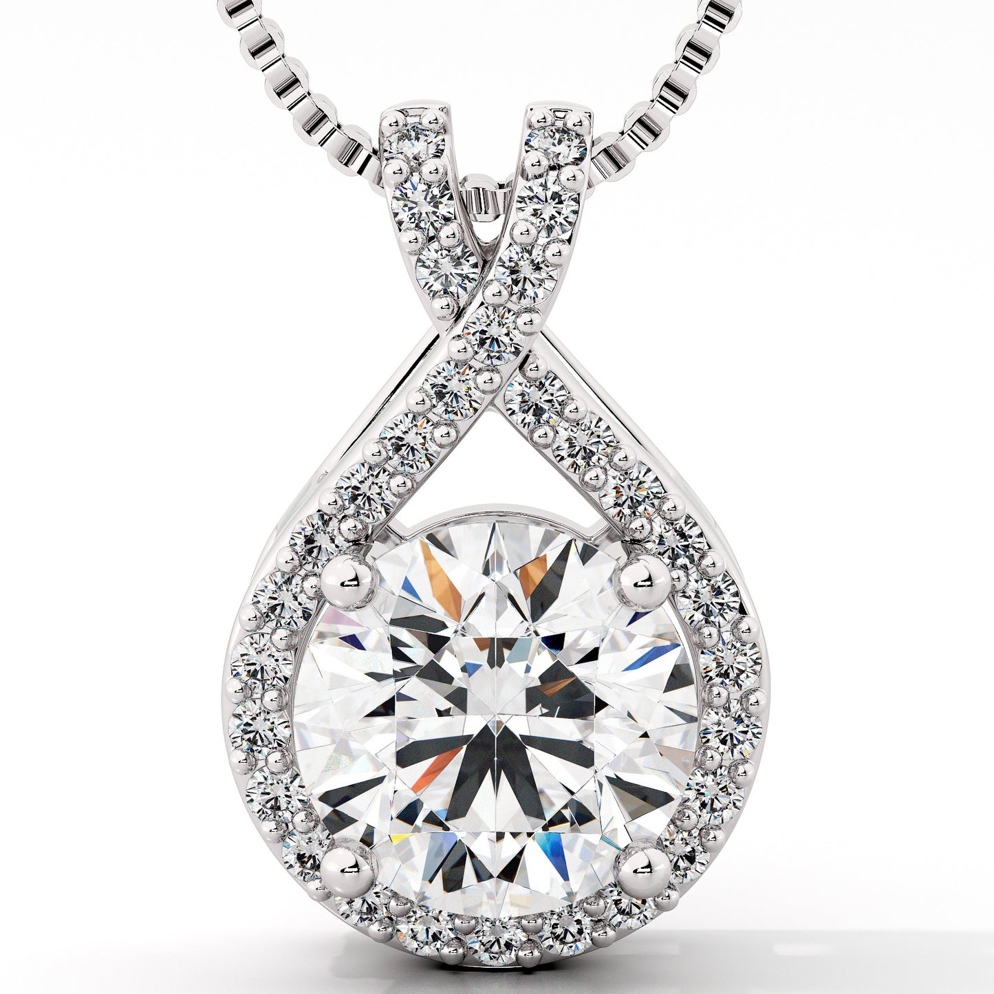 Silver Infinity Moissanite Pendant Necklace