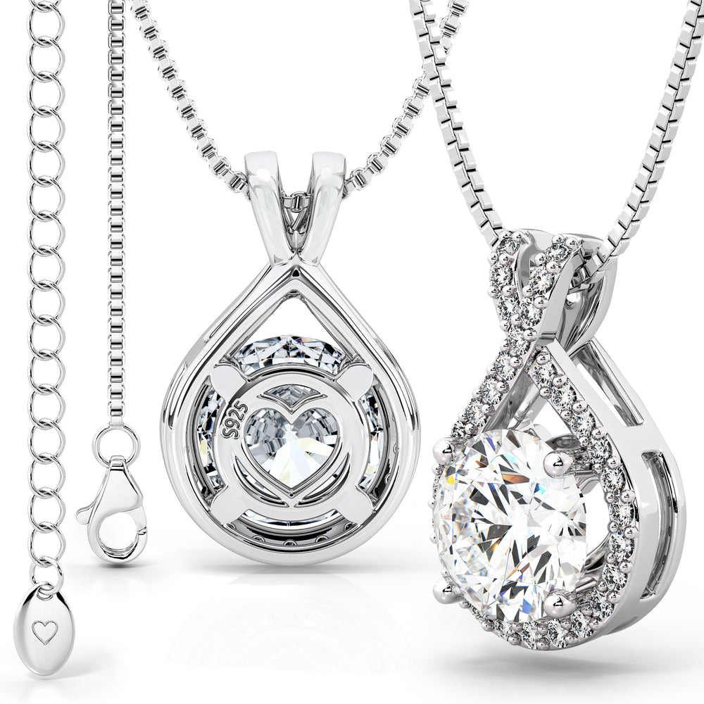 Silver Infinity Moissanite Pendant Necklace